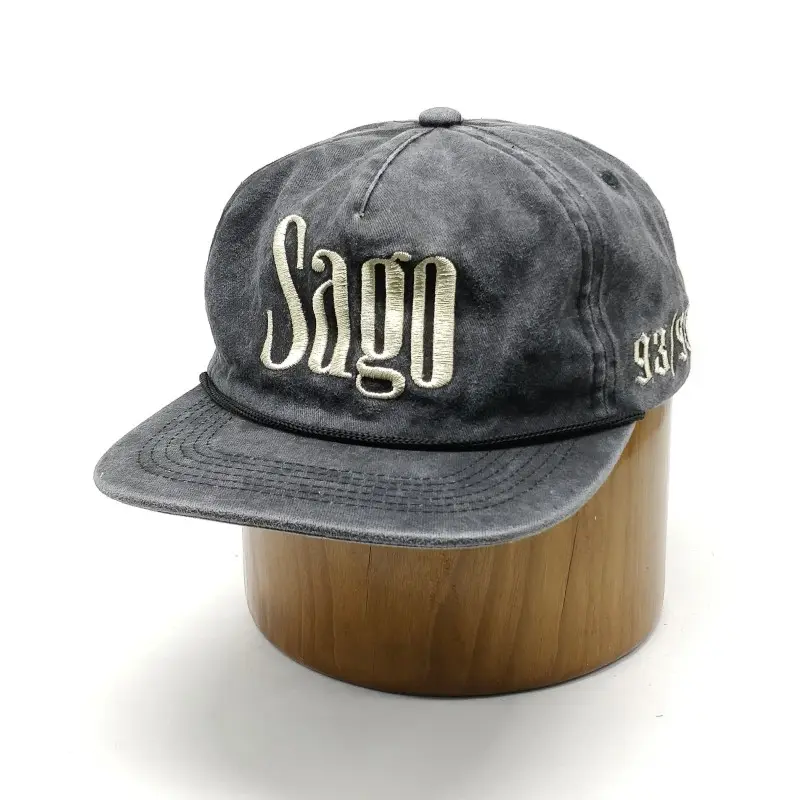 Benutzer definierte Stickerei Logo unstrukturierte 5 Panel Vintage Caps Snapback Hüte Großhandel