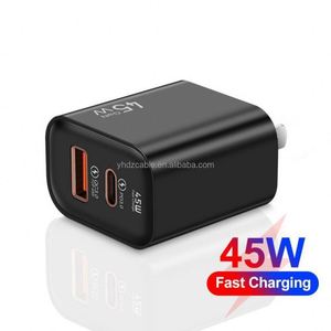 Chargeur GaN 45W, charge rapide PD, USB + Type C double port pour adaptateur secteur Apple Android pour écouteurs - Product Image 4