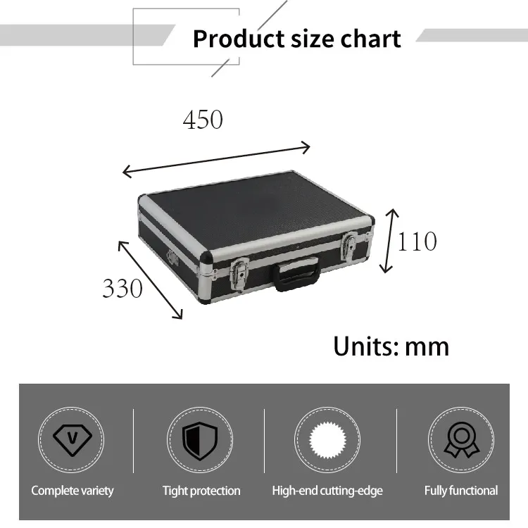 Everest Nieuwe Carry Hard Case Storages Camera Koffers Tool Aluminium Voor Case Instrument