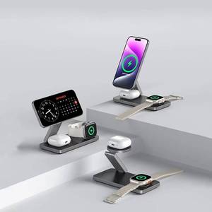 <span class=keywords><strong>Nuevo</strong></span> Cargador Inalámbrico Portátil 3 en 1 para <span class=keywords><strong>iPhone</strong></span> 15 Pro Max 16, para Teléfonos Móviles, Auriculares y Relojes, Base de Carga de 15W - Product Image 3