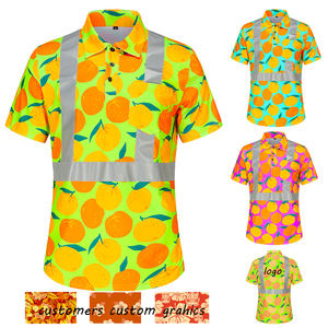 Yoliteカスタムデザインロゴコットン反射ドライフィット半袖安全TシャツHi Vizワーク安全シャツハワイアンデザイン - Product Image 6