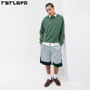 Custom Heavyweight 380GSM <b>Men's</b> Sweatshirt <b>Green</b> Fabric <b>Hoodie</b> with Embroidered Contract Stitch Baggy Oversize Design OEM <b>Hoodie</b> - Product Image 4