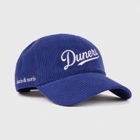 Casquette de papa en velours côtelé non structurée à 6 panneaux avec visière incurvée et logo brodé – Fabricant