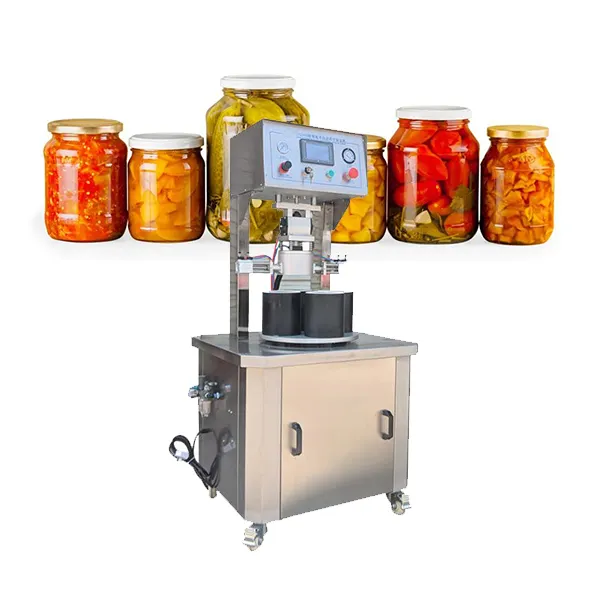 Otomatik vakum kapatma makinesi gıda sosu kavanoz cam konteyner şişeleri