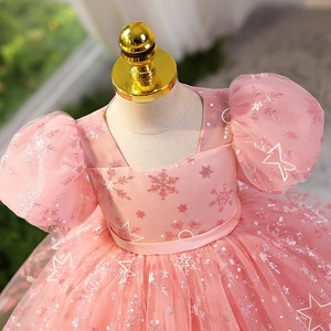 <span class=keywords><strong>Abito</strong></span> da ballo per bambina in raso tinta unita con paillettes, girocollo, casual, lunghezza al ginocchio, traspirante, primavera/estate, rosa, per la prima festa ODM - Product Image 4