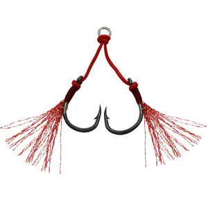 Haute qualité <span class=keywords><strong>Mustad</strong></span> en acier inoxydable plume d'eau salée barbelé océan crochet de pêche longue tige Double crochets pour basse calmar <span class=keywords><strong>truite</strong></span> - Product Image 1
