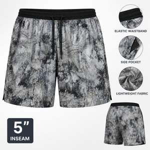 Custom Logo <b>Men's</b> <b>5</b> <b>Inch</b> <b>Inseam</b> Gym <b>Shorts</b> Quick Dry 4 Way Stretch Printed Woven Fabric Private Label OEM ODM Manufacturer - Product Image 3