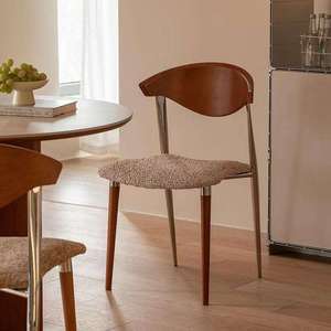 เก้าอี้ทานข้าวสไตล์นอร์ดิกเรโทร โครงโลหะหุ้มผ้าสักหลาด ดีไซน์เรียบง่าย สำหรับเฟอร์นิเจอร์บ้าน  ได้รับความนิยมในโลกออนไลน์ - Product Image 4