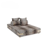Canapé en cuir de luxe italien à imprimé léopard en forme de U, canapé moderne créatif de haute qualité