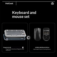 MelGeek Centauri 60 80 Sakelar Magnetik 325PPI Layar Sentuh OLED Tombol Putar Aluminium Penuh RGB Keyboard Berkabel dan Mouse Nirkabel Combo