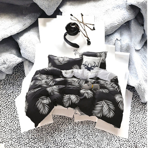 Juego de funda de edredón estampado cómodo y moderno con fundas de almohada, sábanas ajustadas de tamaño King, juego de cama de tres cuatro piezas para el hogar - Product Image 3