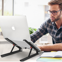 Support pour ordinateur portable réglable XGear, support pour ordinateur portable ventilé, support ergonomique pliable pour ordinateur portable