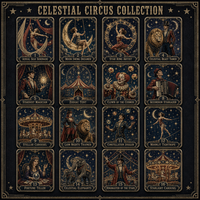 Cartes de collection en métal vintage OEM sur le thème du cirque, personnages de spectacles imprimés sur mesure, cartes de collectionneur, cadeau souvenir, vente en gros