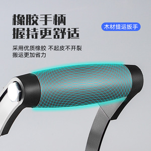 Chariot à main en acier avec plateforme mobile, robuste, pour le déplacement de meubles, revêtement en poudre argentée - Product Image 3