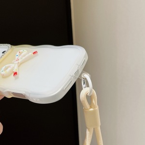 Nuovo Design Wave Diamond Gradient Skin Feel 3D Bowknot custodia per iPhone 17 Pro 16 bordo ondulato Bcak Cover con cordino - Product Image 6