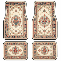 Tapis de sol de voiture imperméables en nylon/acrylique, antidérapants et rembourrés, 4 pièces, imprimé floral persan rétro bohème, personnalisables en gros, adaptés aux animaux domestiques