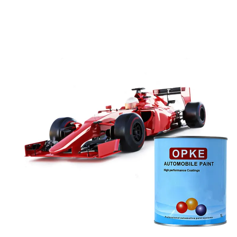 OPKEブランドの光沢のある明るい赤と銀のレーシングペイント、接着性の良い工場直販自動車用塗料