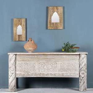 Console traditionnelle antique en bois massif étroit pour salle à manger, salon et chambre à coucher, meubles rustiques vintage pour la maison - Product Image 5