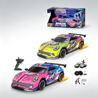 Voiture de course télécommandée 2.4G RC Spark Drift avec lumières LED, pneus remplaçables, jouet haute vitesse pour enfants débutants