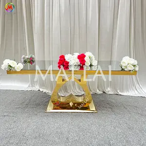 Table Luxury Gold Love Shape Wedding Table Factory High Quality Stainless Steel Hotel Table