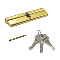 Serrure cylindrique en laiton double ouverture de 120 mm en forme de gourde avec 3 clés standard pour serrures à mortaise extra-épaisses de norme européenne