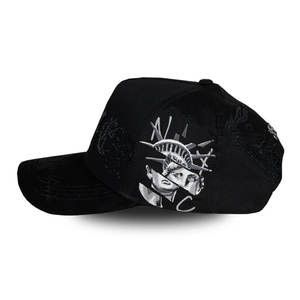 Gorra de Béisbol de Gamuza de Alta Calidad <span class=keywords><strong>Mara</strong></span> Three Rico con Logotipo Bordado en 3D, Visera Curva Desgastada, Gorras de 5 Paneles EL Barbas - Product Image 4