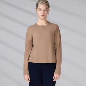 Suéter de Cachemira 100% para Mujer, Cuello Redondo, Manga Larga, Color Sólido, Estilo Europeo de Lujo, OEM ODM GOTS - Product Image 5