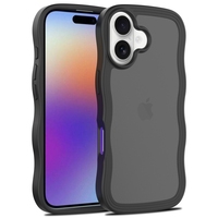Coque de téléphone antichoc mate à texture ondulée effet peau pour iPhone 17 16 Pro Max 15 Plus