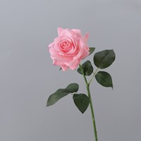Bunga Mawar Sutra Artificial Real Touch Grosir Tangkai Tunggal 65cm untuk Dekorasi Pernikahan, Centerpiece Meja, Dekorasi Rumah, Pesta, Grosir