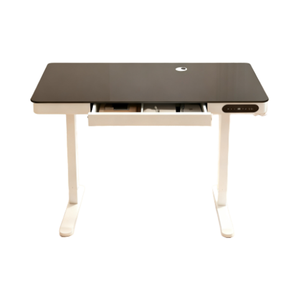 Escritorio de pie plegable para oficina en casa moderno, Motor de <span class=keywords><strong>cantante</strong></span> inteligente, ajuste de altura de vidrio eléctrico, cargador inalámbrico USB duradero - Product Image 1