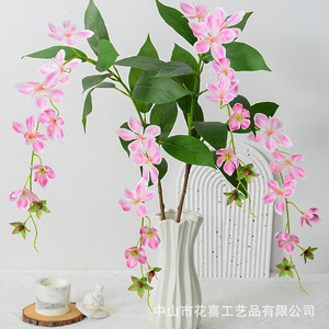Bouquet de jasmin doré simulé Flower Delight, en PVC souple, réaliste, décoration d'intérieur, accessoires de mariage - Product Image 1