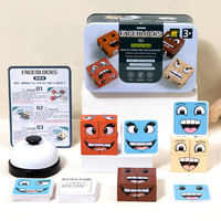 Jouet en bois visage changeant Cube Expression blocs de construction parent-enfant interactif drôle jeu de bataille difficile Puzzle
