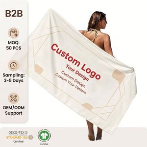 Serviette de plage personnalisée imprimée numériquement, sublimation, microfibre, design sur mesure - Product Image 2