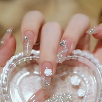 Fournisseur de faux ongles en acrylique de luxe faits à la main, style océan estival, 10 pièces, qualité supérieure, 3D, en gros