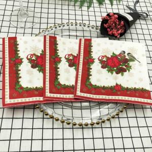 派对圣诞鸡尾酒红色一次性晚餐定制带标志纸餐巾纸 - Product Image 6