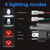 1 pièce Phare LED de moto 5,75 pouces, projecteur de moto, phare à très grand angle, lumière de conduite