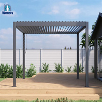 Pergola motorisée extérieure Oscar Model 888 en aluminium, toit à lames orientables, imperméable, écologique, revêtement poudré, anti-pourriture