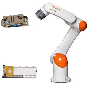 Brazo robótico de paletización LBR iisy 11 R1300 de KUKA Robot Cobots de paletización con piezas de pinza SCHUNK para transportar mercancías
