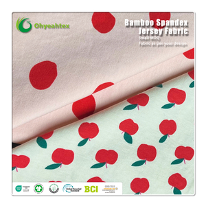 Tricot confortable <span class=keywords><strong>imprimé</strong></span> durable marine dot 200GSM 95% <span class=keywords><strong>coton</strong></span> biologique 5% spandex <span class=keywords><strong>tissu</strong></span> de <span class=keywords><strong>jersey</strong></span> simple pour T-shirt - Product Image 2