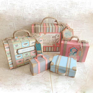 Wholesale Custom Color Paper <strong>Cardboard</strong> <strong>Suitcase</strong> Gift Box With Handle Work Home Packing Products Box - Product Image 1