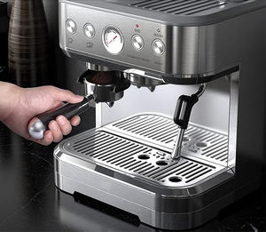 20バーエスプレッソコーヒーメーカーシルバーステンレス鋼ミルク泡立て器新デザイン半自動電気家庭用機械ホテル - Product Image 3