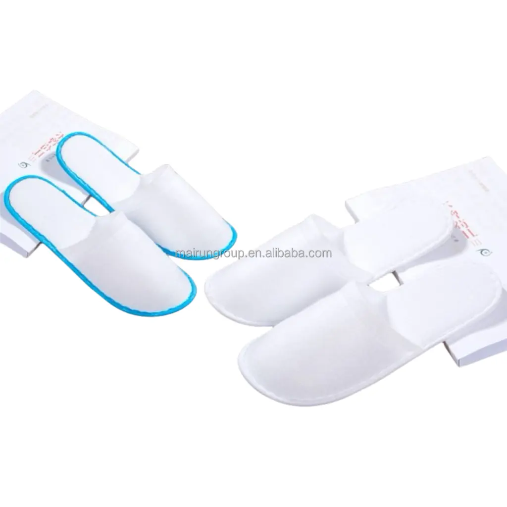 Comfortable Custom Breathable Disposable Hotel Slippers Travel Portable Bathroom Non-slip Guest Slippers
