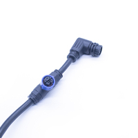 Conector Circular Impermeable de Cobre y Nylon de 5 Pines y 10A, Tipo T, Autoblocante M16, Macho y Hembra