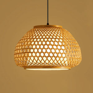 Grande suspension en bambou, abat-jour rond en bambou, couvre-lampes et abat-jour, lustre suspendu - Product Image 1