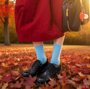 Zapatos de Cuero con Tacón Grueso y Pliegues para Caminar y Hacer Ejercicio, para Toda Temporada - Product Image 1