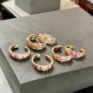 Enamel Colored Vintage <b>Rings</b> Luxury Flower Dripping <b>Open</b> <b>Rings</b> Delicate Bands Fashion Brass <b>Rings</b> for Anniversaries - Product Image 3