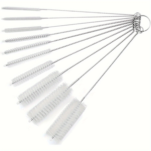 10pcs Nylon bàn chải rơm sạch vật liệu nhựa cho thủy tinh và thép không gỉ uống ống để rửa và làm sạch - Product Image 1