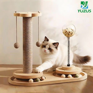 Arranhador de Gato Moderno em Madeira, Brinquedo Interativo de Atividade, Treinamento de Escalada em Sisal Natural para Gatos de Interior - Product Image 1