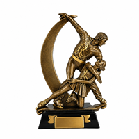 Trophée de patinage artistique Weivista en résine bronze antique, sculpture artisanale de patineurs en duo, pour la fin de saison des clubs