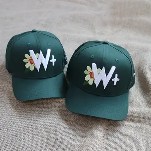 Hutmacher Großhandel grüne Farbe hohe Qualität bestickte flache Kappen Hip Hop Street-Stil individuelles Logo Herrenhüte